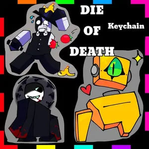 Die Of Death Keychains, Pursuer, Artful, Harken, DOD, Roblox Accessories - Cute Cartoon Anime Keychain - Cute Acrylic Cartoon Keychain, Funny Meme Character Charm for Keys, Bags, Backpack, Durable Gift for Fans & Collectors