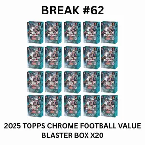 Break #62: 2025 Topps Chrome Football Value Blaster Box x20 - Pick Your Team