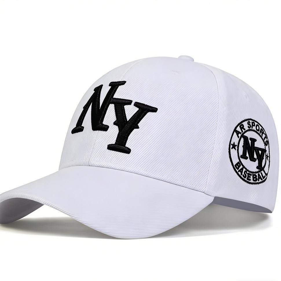Vintage Washed NY Lettering Baseball Hat - Retro Aesthetic Distressed Dad Cap for Men Women - Breathable Lightweight Sun Hat for Summer, Fall, Winter, Spring - Trendy Hip Hop Street Style Accessory