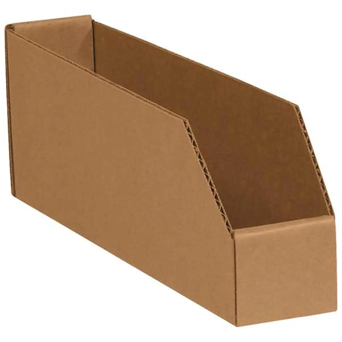 Box Partners  2 x 12 x 4.5 in. Kraft 200 ECT-32 Corrugated Bin Boxes Case, Pack of 50, Organiser, Kraft Finish, One-Piece