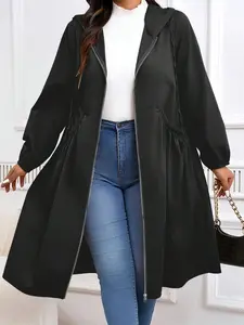 Plus Size Women's Casual Jacket, Stylish Long Sleeve Outerwear, Comfortable Fit for Daily Wear, Trendy Fashion Piece for Spring & Fall