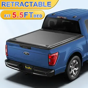 TonnePlus Retractable Truck Bed Tonneau Cover Compatible with 2015-2026 Ford F-150 ; Lightning | 5.5FT (67.1") Bed | with Double-Lock & T-Slot , Matte Black, Waterproof & Heavy-Duty