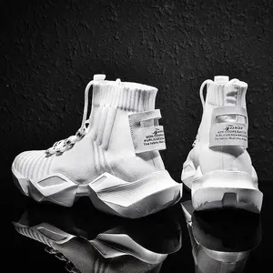 Socks Shoes Daddy Sports Men's Large Size Casual Thick Mesh Inside Adhesive Style Trendy Shoes Trainer