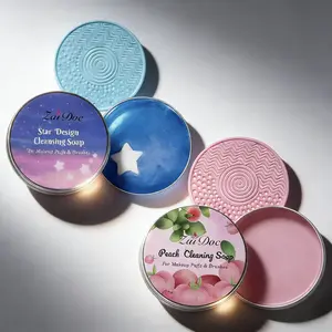 ZaiDoc Star Cleansing Soap for Makeup Brushes & Puffs - Peach Scented Deep Cleaning with Free Silicone Mat - Ideal for Makeup Artists #MakeupTools