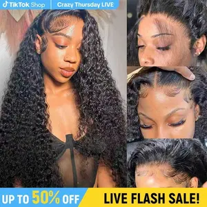 [24 Inch $49.99]13x4 Lace Front Wigs Jerry Curly 180% Density Human Hair Lace Frontal Wig for Women Lace Frontal Wigs Human Hair For Women
