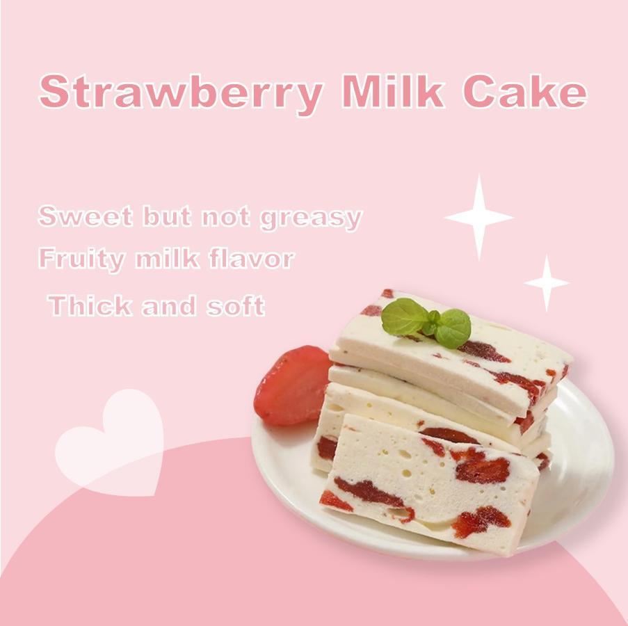 Strawberry Milk Cake, Ideal Halloween & Christmas Party Treat, Soft Sweet Snack for Breakfast & Office