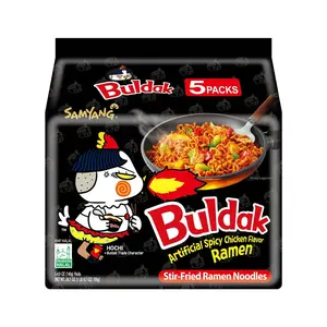Samyang Buldak Hot Chicken Original Korean Stir-Fried Instant Noodles - 1 Bag with 5 Packs, Food & Beverages Pantry Item