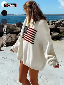 Women's Striped Print Drop Shoulder Crew-Neck Sweater, Street Casual Long Sleeve Round Neck Jumper for Spring, Women's Knitwear for Daily Wear, Womenswear