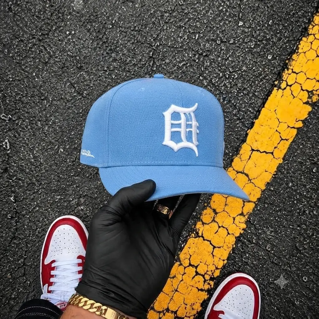 COTTON CANDY REMASTERED BACKWARD DETROIT LETTER D 9999 WS HAT SEUDE UV SNAPBACK