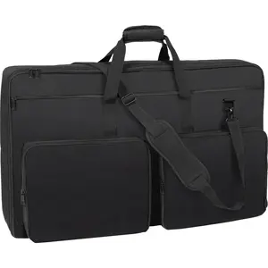 Father's Day Gift VEVOR Padded DJ Mixer Gig Bag, 1200D Oxford Fabric, DJ Gear Carry Bag with a Storage Pocket 4.92 ft Removable Shoulder Strap 0.39 in Padding, 32.6 x 8.6 x 20.4 in Storage Case Fits for DJ Controller