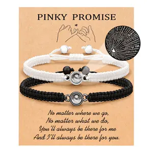 Pinky Promise Distance Matching Bracelets for Couples Best Friend BFF Friendship Bracelet Mother Son Daughter Boy Girl Him Her Girlfriend Boyfriend