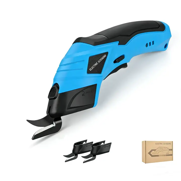 Cordless Electric Scissors with 2 Blades - Rechargeable Lightweight & Compact Cardboard Cutter, Easy Blade Replacement, Safety Function, Fast Card Cuts, Cells Included Precision Tool for Sewing Projects, Crafting (Sports & Outdoor Accessories)
