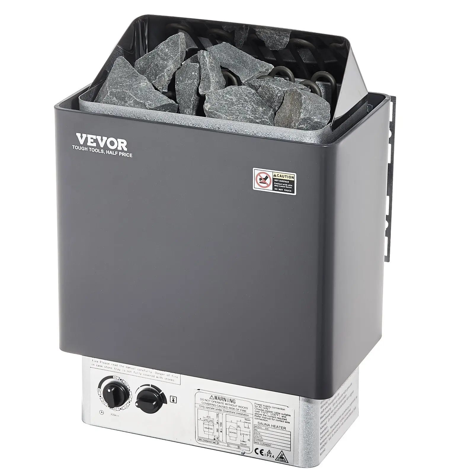 【BackToSchool】VEVOR 9KW Sauna Heater, Steam Bath Sauna Heater with Built-In Controls, Electric Sauna Stove, 3h Timer and Adjustable Temp for Max. 317-459 Cubic Feet, Home Hotel Spa Shower Use 220V