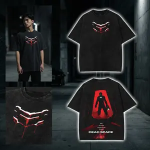 Dead Space Sci-Fi Game Washed Crew Neck T-Shirt V2, Hoodies men, Heavyweight Cotton Sweatshirt 2 sided Cotton Unisex Menswear graphic Tee Gift for Gaming Fans