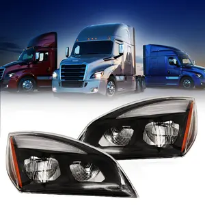 Torque PAIR Black LED Headlight Replacement for 2018 2019 2020 2021 2022 Freightliner Cascadia semi Trucks [Included All Bulbs] DOT SAE Approved Driver Left Passenger Right Side (TR603-L, TR603-R)