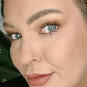 Faux Double Ring Unisex Handmade Piercing Hoop, Adjustable for Nose Septum Conch Earlobe Areas