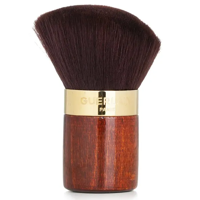 Guerlain Terracotta Beveled Kabuki Powder Brush, 1pc, FSC Wood Handle, Responsibly Sourced, Soft Bristles, Kabuki Format