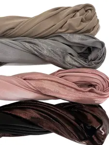 Shiny Metallic Headscarf Turban Hijab for Muslim Women, Daily Wear Party Festival Accessory, Drape Fabric Vintage Luxury Fashion Scarf