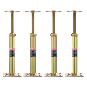 【FathersDayGift】VEVOR House Floor Jacks, 4 Pack, 11.6"-16" Height Range, 2500 lbs Max Load Capacity Per Unit, Adjustable Support Beam Basement Jack Post for Leveling, Galvanized Telescoping Jack for Temporary Support