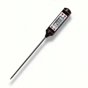 Digital Food Thermometer with Dual Display Ultra-Fast Stainless Steel Probe for Grilling BBQ (Black)