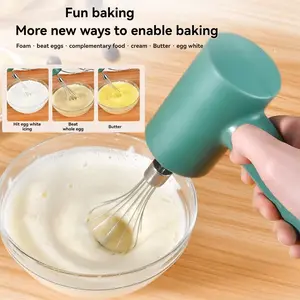 Cordless Hand Mixer, Handheld Electric Whisk , Hand Held Egg Beater with 2 Detachable Stir Whisks, For Baking, Whipping, Dough , Easy to Clean, Perfect for Home Bakers, SummerEssentials