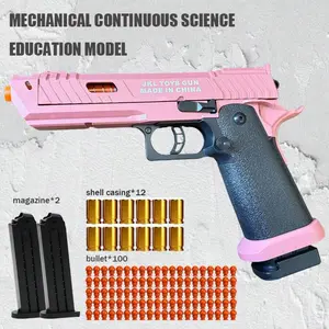 Soft Bullet Gun Toy Pistol With 100 Bullets, 12 Shells, And 2 Mazines New Toy Gun Pistol Hollow Hanging Machine, Outdoor Sports Shooting Game