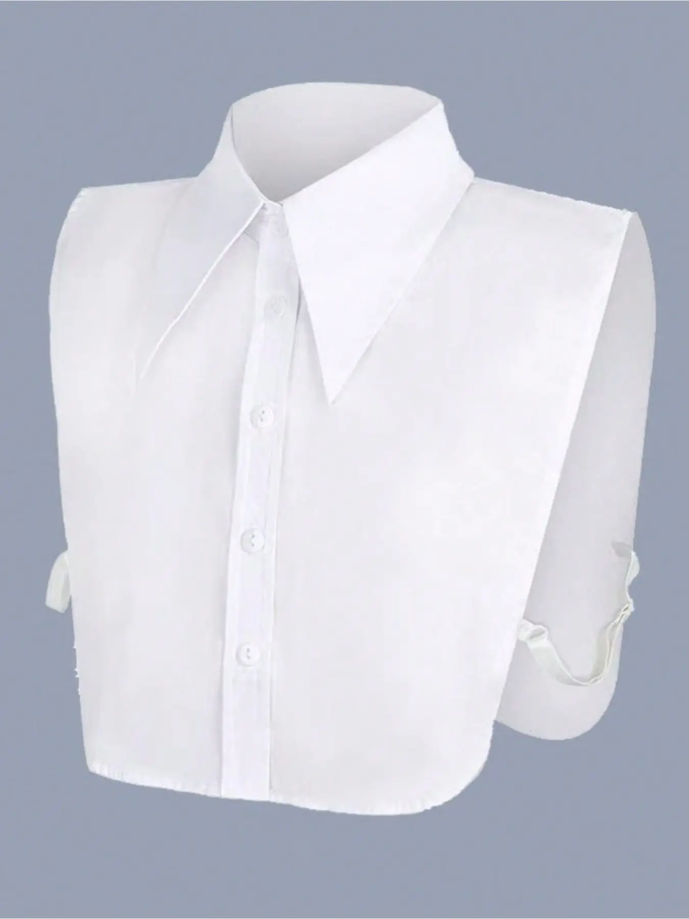 Solid-color, minimalist shirt design with detachable faux collar. Casual, Professional, versatile, Basic pointed-collar shirt with detachable collar, ideal as an accessory for autumn and winter clothing Casual Comfy Classy Casual Classy Elegant