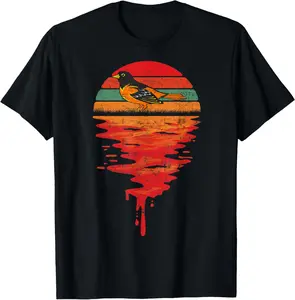 100% Cotton Retro Sunset Vintage Baltimore Oriole T-Shirt