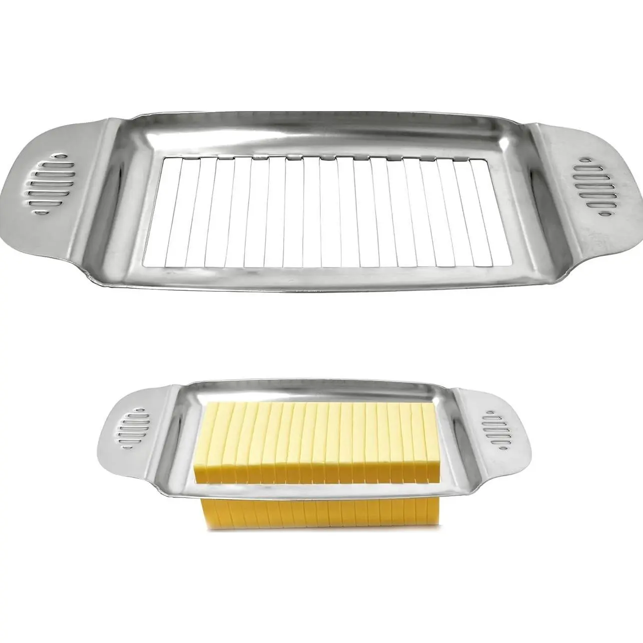 Butter Cutter Slicer| Stainless Steel | Wire Butter Square Slicer | Multipurpose Handheld Butter Cutter for Butter, Block Cheese,Eggs, Soft Fruits| Dishwasher Safe