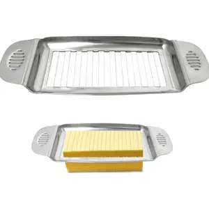 Butter Cutter Slicer| Stainless Steel | Wire Butter Square Slicer | Multipurpose Handheld Butter Cutter for Butter, Block Cheese,Eggs, Soft Fruits| Dishwasher Safe