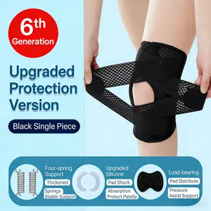 Upgraded Knee Brace For Meniscus - 4th/6th Gen Adjustable Patella Support, Compression Strap For Sports Fitness, Ultra-Thin Design