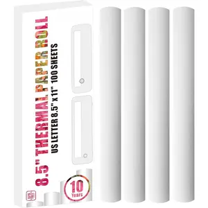 Thermal Paper Rolls 8.5" x 11" Compatible for Gloryang & JADENS PD-A4 Thermal Printer Paper for  M832 M834 Printer Papers for Aixiqee A80 A81 Thermal  Letter 4 Rolls 100 Pages 8.5 x 11 Inch