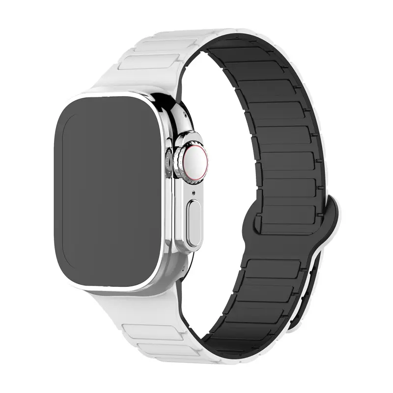 Compatible Apple Watch Band — Silicone Magnetic 3-Link Dual-Color Sports Strap for Apple Watch Series 1–10 Compatible Apple Watch Band — Silicone Magnetic 3-Link Dual-Color Sports Strap for Apple Watch Series 1–10