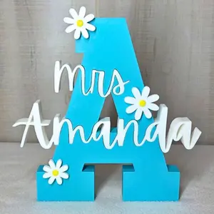 Customizable Teacher Name Plate for Desk, Personalized Classroom Name Tag Sign, Perfect Teacher Appreciation Gift, Teacher Desk Name Sign, Custom Teacher Gifts, Personalized Teacher Gifts for Women