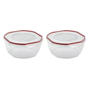 Sterilite Ultra Seal 8.10 Quart Plastic Food Storage Bowl Container, 2 Pack Airtight Kitchen