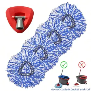 Spin Mop Replacement Head, 2/4 Pack Spin Mop Refills, Base Compatible with 2 Tank System, Microfiber Mop Head, Replacement Mop Pads for Easy Floor Cleaning