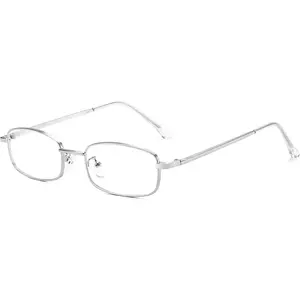 EyeconicFinds Vintage Blue Light Glasses for Women Metal Y2K Rectangle Glasses Gold Silver Fake Nerd Eyewear Frame B0271 Eyeglass Lens Black iphone 14 cases clear glasses