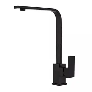 Classic Square Kitchen Faucet, Chrome Finish, Single Hole Installation, Ceramic Valve Core, Cold Hot Water Dual Function, Durable Design, Stainless Steel Faucet, High Arc Faucet