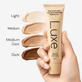 Luxe Adjustable Tint Color-Matched Concealer & Foundation Cosmetic Tube - Color-Changing CC Cream, Light Coverage, Natural Finish, Flawless Base, Multiple Shades for Even Skin Tone, Back to School