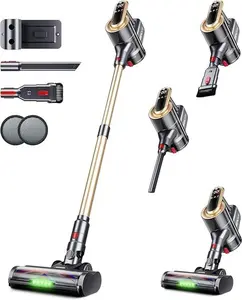 RENDOW Cordless Vacuum Cleaner 550W 45KPa Strong Suction, 65Mins Long Runtime, Anti-Tangle Stick Vacuum with LED Display, Self-Standing Wireless Vacuum for Pet Hair, Carpet & Hard Floor