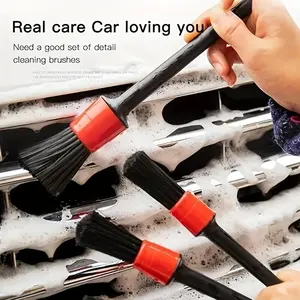 5-Piece Car Cleaning Brush Set, Ideal for Wheels, Interior, Exterior, Leather, Vents, Badges, Perfect for Boat and Vehicle Detailing