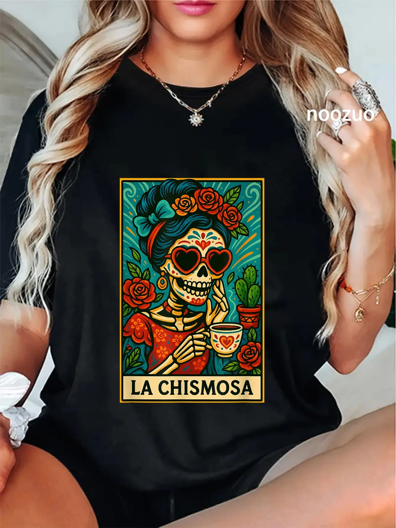 Women's Vintage "La Chismosa" Graphic T-Shirt, Unisex Fit 100% Cotton Round Neck Tee, Short Sleeve Casual Streetwear Top for All Seasons, Everyday, Tshirt