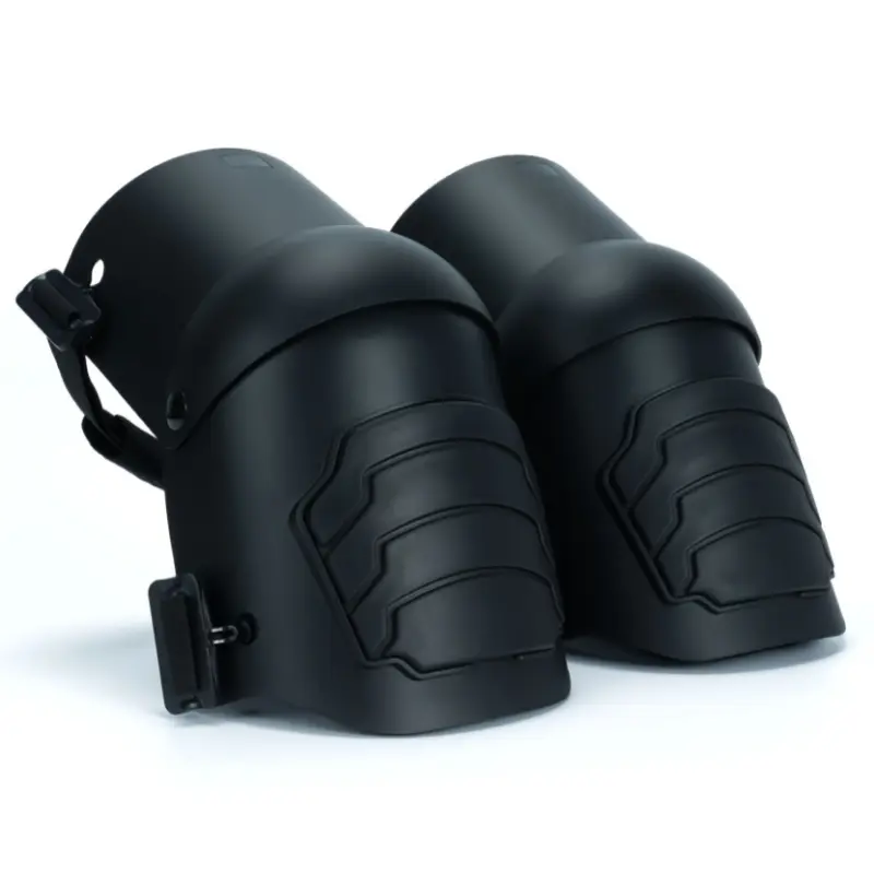 Heavy-Duty Plastic Knee Pads with Dual Straps - Pull On, Comfort Fit, Waterproof Non-Slip for Men, Construction, Gardening