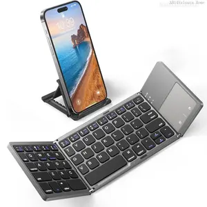Foldable Wireless Keyboard with Touchpad, Portable Wireless Keyboard with Built-in Rechargeable Lithium Battery, Multifunctional Keyboard for Tablet & Laptop, Folding Wireless KeyboardFFSummitSupply7AB14Veloura Home