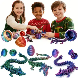 3 Pack Dragon Eggs with Dragon Inside, Dragon Egg Fidget Toy, 3D Dragon Eggs with Dragon Inside, Mystery Dragon Egg, 3D Printed Dragon Egg, Stocking Easter Basket Stuffers