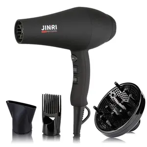 Professional Salon Hair Dryer, Infrared Hair Dryer with Adjustable Air Speed, Diffuser Curly Hair, Hair Styling Tool for Women & Men