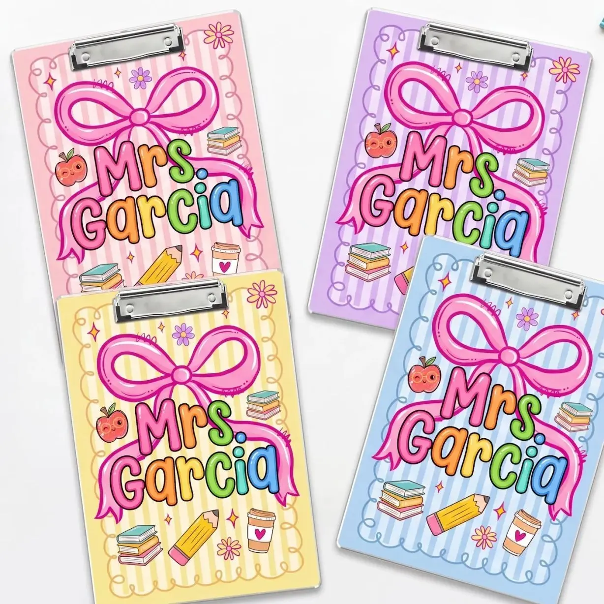 Personalized Teacher Clipboard, Custom Name Acrylic Paper Clipboard, Back To School Teacher Gift