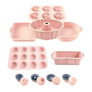 Silicone Home Baking Set, 30pcs/set Modern Non-stick Silicone Baking Pan & Silicone Loaf Molds, Cupcake Mold & Baking Cup Set, Non Toxic Bakeware, Household Kitchen Supplies, Bakeware