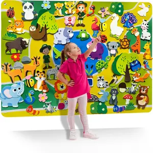 Montessori Zoo Animals Felt Story Board Set, Preschool Learning Toy, Interactive Storytelling Teaching Play Activity Kits, Montessori Busy Board