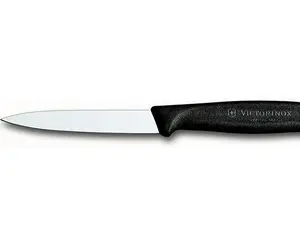 Victorinox 3.25 Inch Paring Knife with Straight Edge, Spear Point, Black